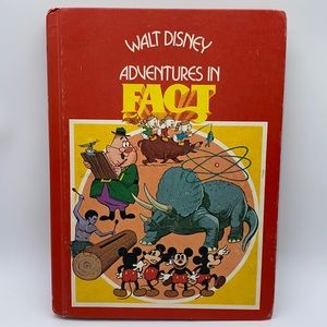Vintage Walt Disney Adventures In Fact Red Hardcover Children’s Book 1977